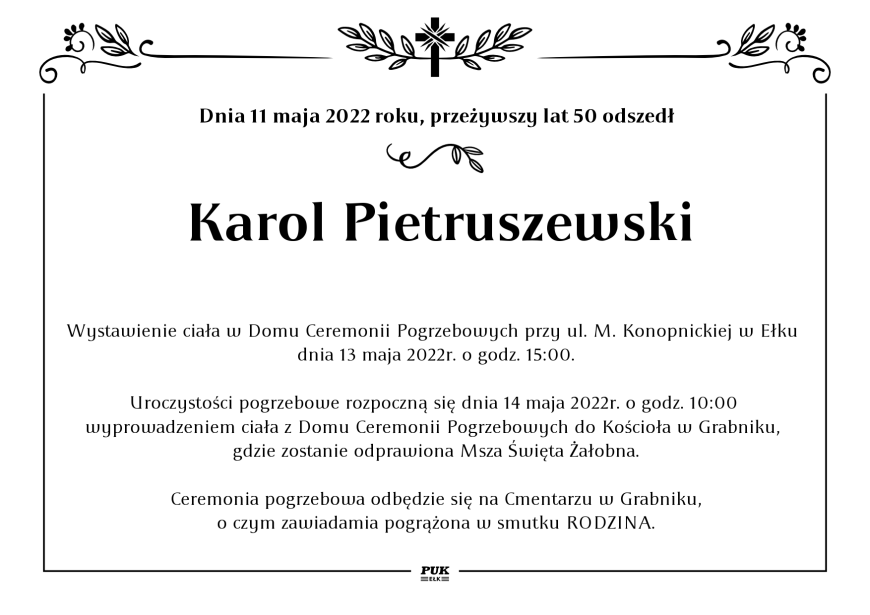 Karol Pitruszewski - nekrolog